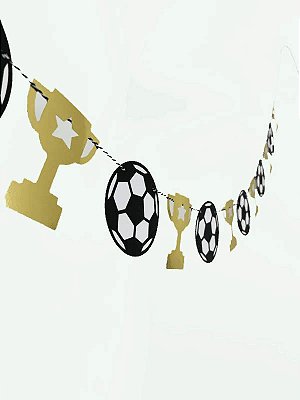 Varal de Papel Futebol Bola e Taça 5 Metros – Decoração para Festa
