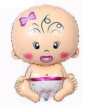 Balão Metalizado Bebê Menina 49x75cm – Para Chá de Bebê e Decoração
