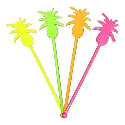 Mexedor de Drink Tropical Abacaxi Colorido 19,5cm - 6 Unidades