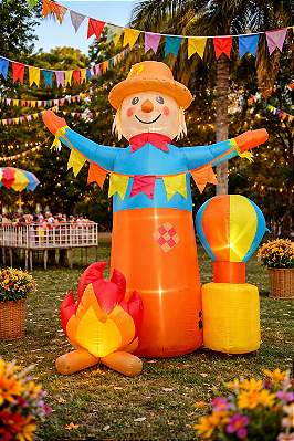 Inflável Boneco Junino 1,88m Bivolt com Bomba Automática – Decorativo Festa Junina