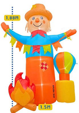 Inflável Boneco Junino 1,88m Bivolt com Bomba Automática – Decorativo Festa Junina