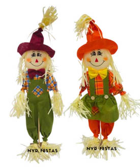 Espantalho Festa Junina 95cm com Base de Madeira – Modelos Sortidos - 1 Unidade