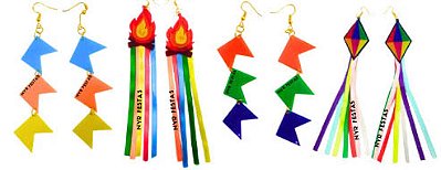 Brinco Junino Sortido (Par) Acessório Festa Junina - 1 Unidade (Par)