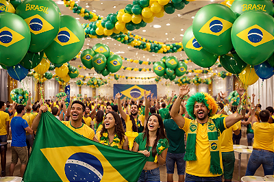 Balões Bexigas Copa Do Mundo Brasil - 9 Polegadas (23cm) - 25 Unidades
