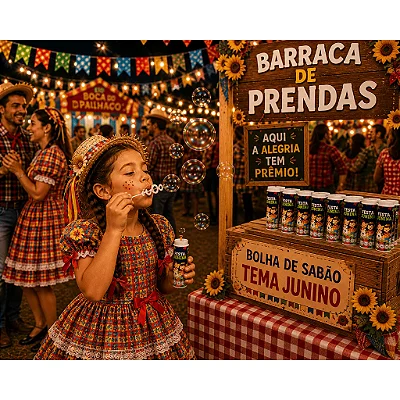 Bolha de Sabão Festa Junina 60ml – Lembrancinha Divertida 11cm