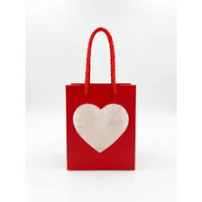 Sacola para Presente Coração Vermelho 30x25x10cm – Embalagem Romântica