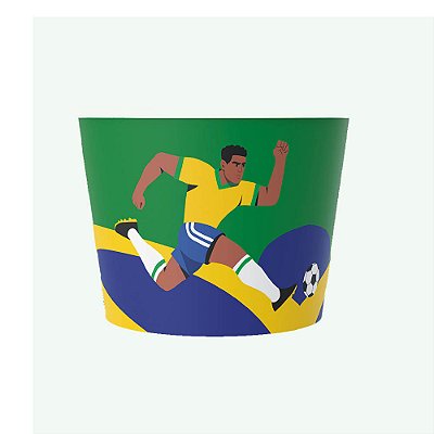 Balde Pipoca Copa 3L “Vai Brasil” – Porta Pipoca Festa Futebol