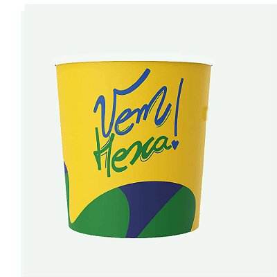 Balde Pipoca Kids 910ml Copa “Vem Hexa” – Porta Pipoca Festa Futebol