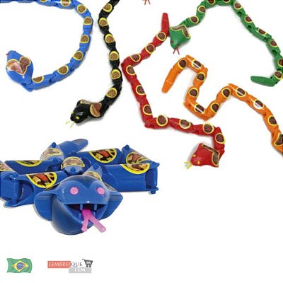 Cobra Maluca Articulada 38cm – Brinquedo Pedagógico Colorido - 1 Unidade