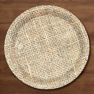 Prato de Papel Redondo Biodegradável Juta 18cm – Kit com 10 Unidades para Festa Junina