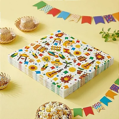 Guardanapo de Papel Festa Junina 33x33cm – Kit com 20 Unidades Decoradas