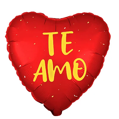 Balão Metalizado Coração “Te Amo” 17" (45cm) – Decoração Romântica com Hélio