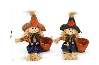 Enfeite Junino Espantalho com Cestinho 30cm – Decorativo Sortido 1 Unidade