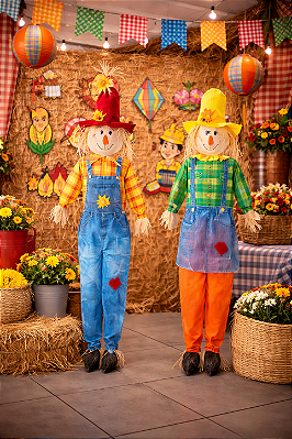 Enfeite Junino Espantalho Grande 150cm – Decorativo Sortido para Festa Junina (1 Unidade)