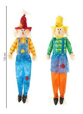 Enfeite Junino Espantalho Grande 150cm – Decorativo Sortido para Festa Junina (1 Unidade)