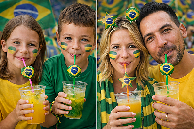 Canudo Brasil – Kit com 10 Unidades para Festa e Eventos Temáticos