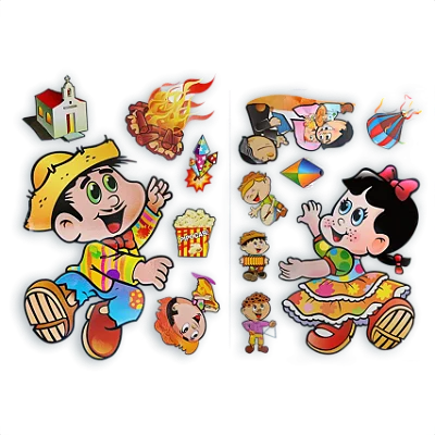 Kit Festa Junina Adesivo com 2 Cartelas – Decoração Temática