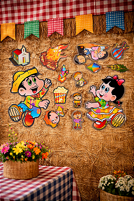 Kit Festa Junina Adesivo com 2 Cartelas – Decoração Temática