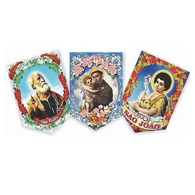 Kit Santo Festa Junina com 3 Plaquinhas 22x15,5cm – Decoração Junina