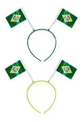 Tiaras Arco com Bandeira do Brasil – Kit com 10 Unidades Copa