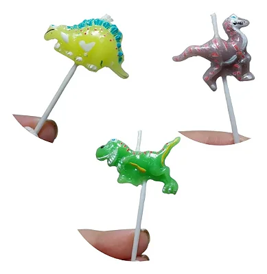 Vela de Aniversário Dinossauros – Colorida com 5 Unidades