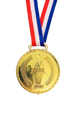 Medalhas Plásticas com Cordão 4,5cm – 3 Peças