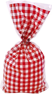 Saco Xadrez Vermelho 20x28cm – Pacote com 10 Unidades