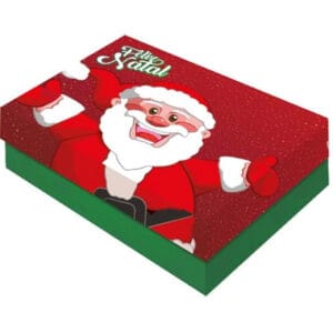 Caixa Presente Retangular Feliz Natal 20x15x9cm Embalagem Decorativa