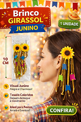 Brinco Junino Girassol – 1 Par