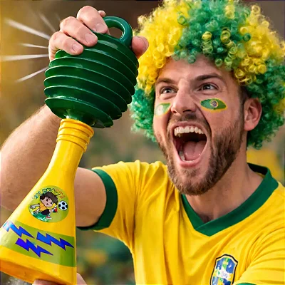 Buzina Torcida Brasil 28cm – Corneta Copa do Mundo Som Alto - 1 Unidade