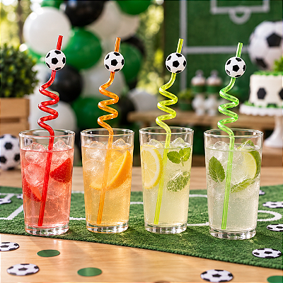 Canudo Espiral Maluco Futebol – 4 Unidades