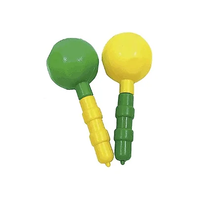 Maraca Bola Verde e Amarelo - 1 Unidade