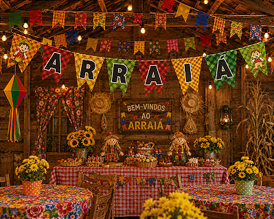 Faixa Arraiá Decorativa Festa Junina São João