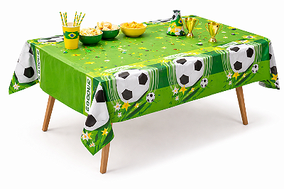 Toalha Plástica de Mesa Verde e Amarelo Brasil – 183x137 cm
