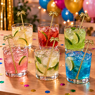 Mexedor para Drink Coqueiro Festa Tropical – 21cm - 4 Unidades