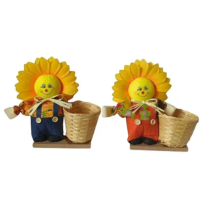 Espantalho Girassol com Cesto 25cm – Decoração Festa Junina 1 Unidade Sortido