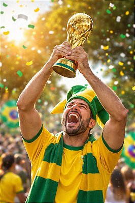 Taça Dourada Copa do Mundo 25cm – Decorativa e Premiação