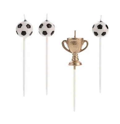 Vela Taça e Bolas Futebol 13cm – Kit com 4 Unidades