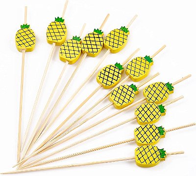 Palito para Petisco Abacaxi Decorado 12cm – 12 Unidades