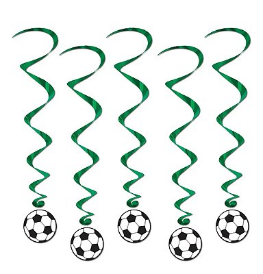 Espiral Pendente Futebol 60cm – Decoração Suspensa