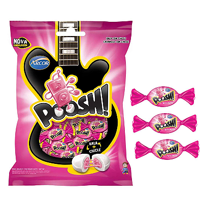 Bala Poosh Tutti Frutti com Chiclete Arcor 500g