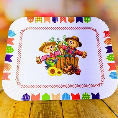 Bandeja Espantalho Arraiá Festa Junina 28x33cm