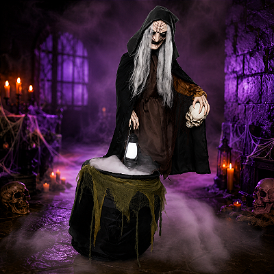 Bruxa Halloween Nadja 1,65m com Luz, Som e Movimento