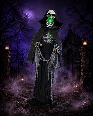 Caveira Onyx Abre Boca 1,75m – Decoração Halloween Imponente e Realista