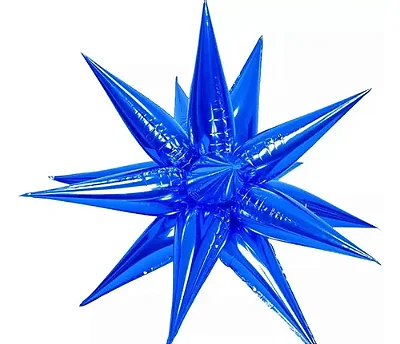 Balão Metalizado Sputnik Azul 27” (70cm) – 13 Pontas Decorativo