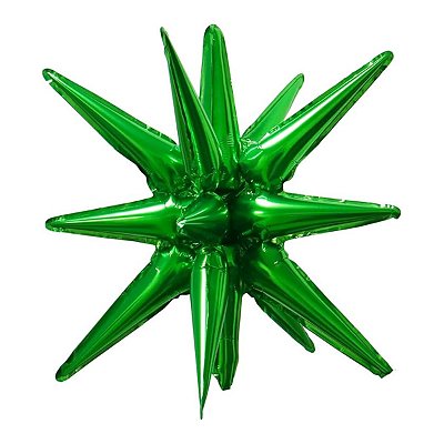 Balão Metalizado Sputnik Verde 27” (70cm) – 13 Pontas Decorativo