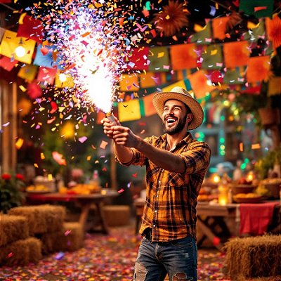 Lança Confetes Bandeirinhas Coloridas Festa Junina – Alcance de até 8 Metros