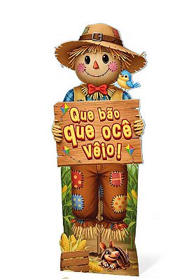 Totem Decorativo Espantalho 1,60m – Festa Junina 🎉🌽