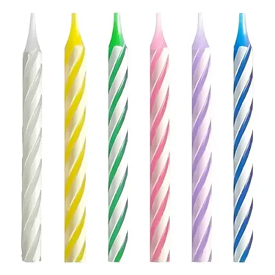 Vela de Aniversário Palito Espiral Colors - 12 Unidades