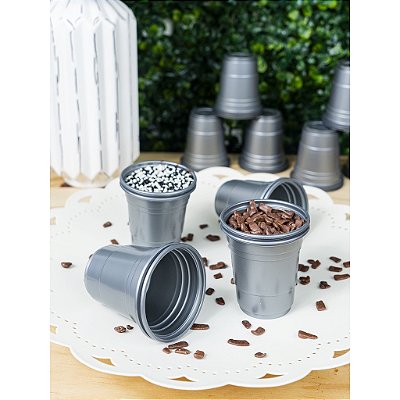 Copo para Docinho PS 60ml Prata – Copinho Descartável para Doces e Doses 20 Unidades